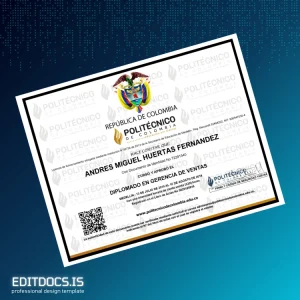 Editable Colombia Politécnico de Colombia Diploma in Sales Management Page Preview - EditDocs