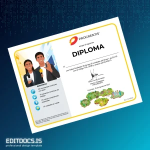Editable Colombia Progrentis Diploma Template Page Preview - EditDocs