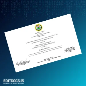 Editable Colombia San Juan del Córdoba High School Diploma Page Preview - EditDocs