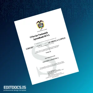 Editable Colombia Servicio Nacional de Aprendizaje SENA Diploma in Logistics Management Page Preview - EditDocs