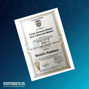 Editable Colombia Unac High School Diploma Page Preview - EditDocs