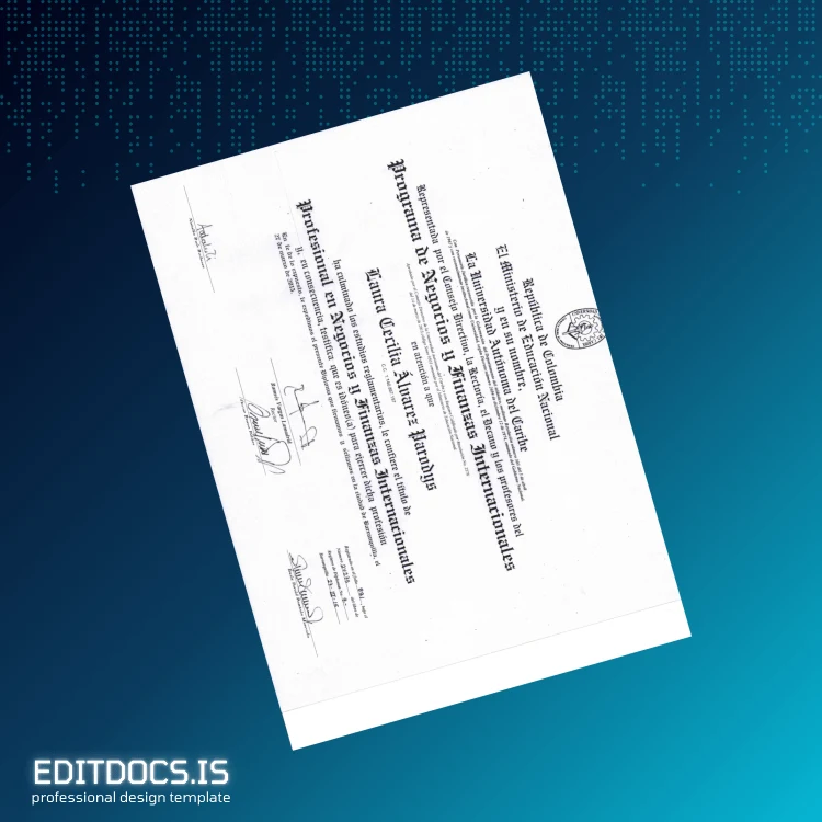 Editable Colombia Universidad Autónoma Diploma Profesional Template Page Preview - EditDocs
