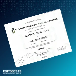 Editable Colombia Universidad Autónoma de Colombia Bachelor of Systems Engineering Template Page Preview - EditDocs