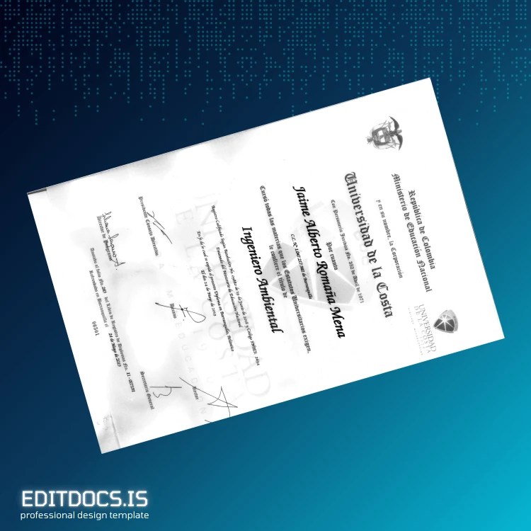 Editable Colombia Universidad de la Costa Bachelor's Degree in Environmental Engineering Template Page Preview - EditDocs