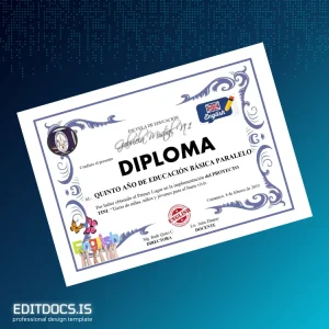 Editable Ecuador Escuelas de Educación Gabriela Mishcay No 1 Basic Education Diploma Page Preview - EditDocs