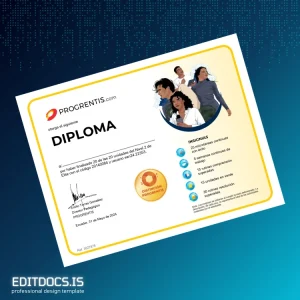 Editable Ecuador Progrentis Diploma Template Page Preview - EditDocs