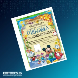 Editable Ecuador School Name Diploma Certificate Page Preview - EditDocs