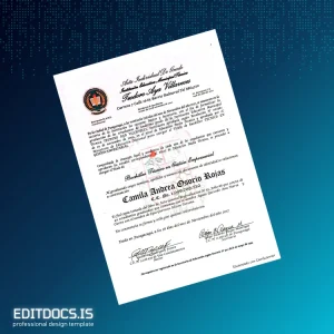 Editable Ecuador Teodoro Aya Villaveces Technical Institute Technical Bachelor in Business Management Certificate Page Preview - EditDocs