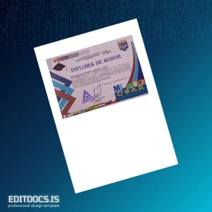 Editable Ecuador Trilce Internacional Univisa Honor Diploma Page Preview - EditDocs