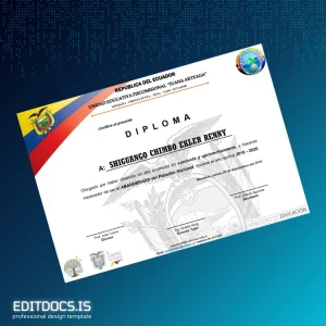 Editable Ecuador Unidad Educativa Fiscomisional Juana Arteaga Diploma for Outstanding Student Page Preview - EditDocs