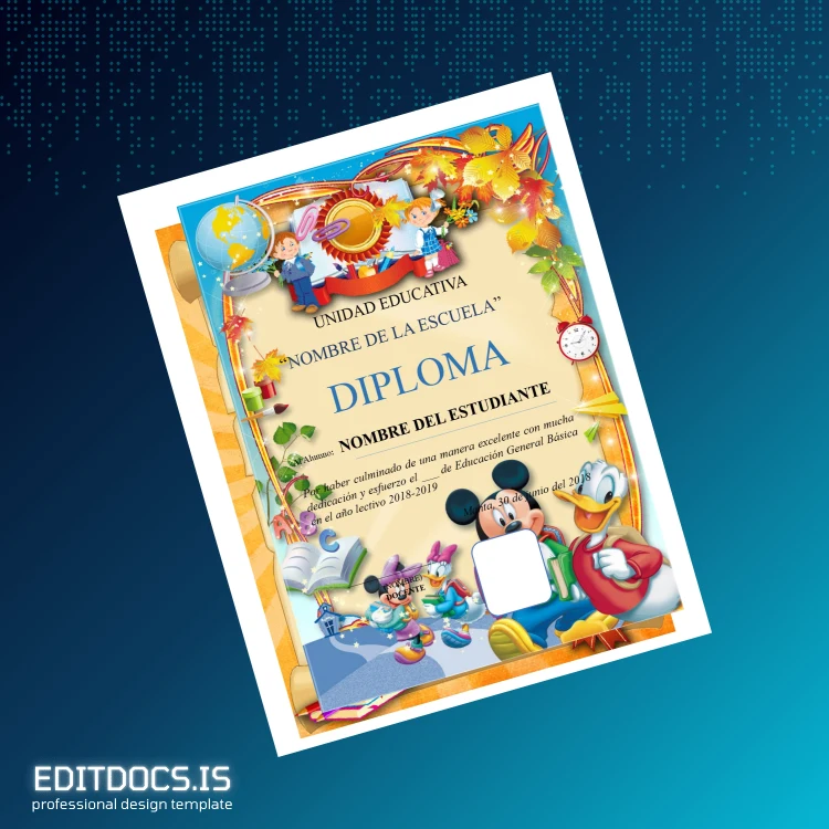 Editable Ecuador Unidad Educativa _NOMBRE DE LA ESCUELA_ Diploma Template page 2 Page Preview - EditDocs