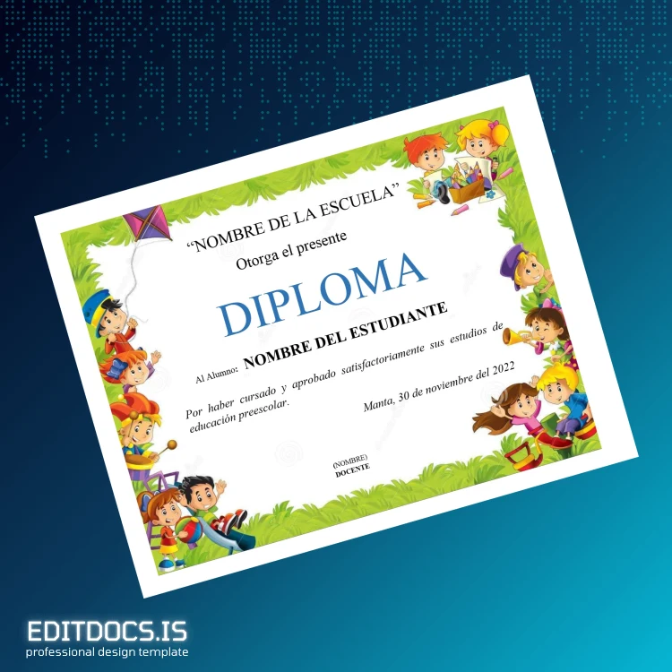 Editable Ecuador Unidad Educativa _Nombre de la Escuela_ Primary and Preschool Education Diploma Template page 2 Page Preview - EditDocs