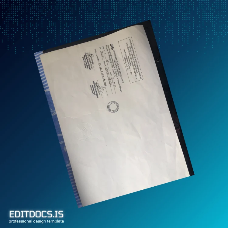 Editable Ecuador Universidad Estatal de Montes Claros High School Diploma Page Preview - EditDocs