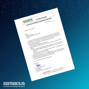 Editable Ecuador Universidad de las Fuerzas Armadas - ESPE Diploma Certificate Page Preview - EditDocs