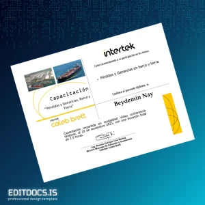 Editable El Salvador Intertek Caleb Brett Training Certificate Page Preview - EditDocs