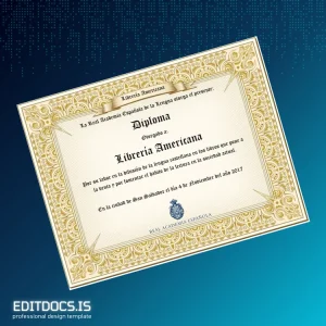 Editable El Salvador Real Academia Española Diploma Template Page Preview - EditDocs