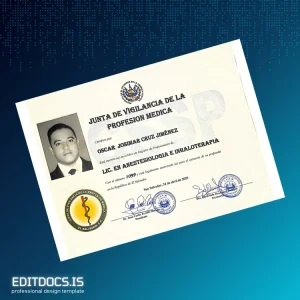 Editable El Salvador University of El Salvador Bachelor's Degree in Anesthesiology and Inhalotherapy Template Page Preview - EditDocs