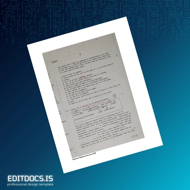 Editable Germany Advanced Diploma in German Template page 5 Page Preview - EditDocs