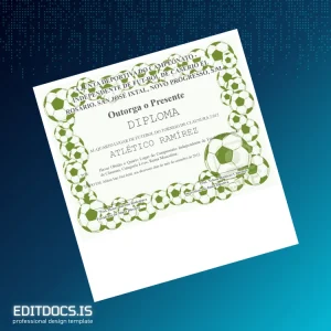 Editable Guatemala Atlético Ramírez Diploma in Soccer Certificate Page Preview - EditDocs