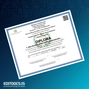 Editable Guatemala Colegio Nuestra Señora de la Asuncion Basic Diploma Page Preview - EditDocs