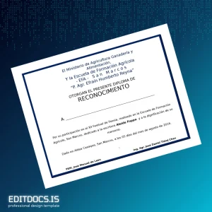 Editable Guatemala EFA San Marcos Recognition Diploma Template Page Preview - EditDocs