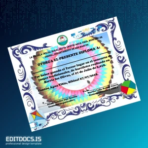 Editable Guatemala Escuela Oficial Rural Mixta Cantón Agua Tibia Diploma Page Preview - EditDocs