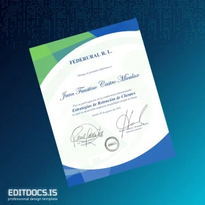 Editable Guatemala FEDERURAL R. L. Diploma in Customer Retention Certificate Page Preview - EditDocs