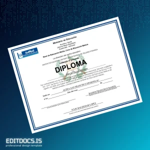 Editable Guatemala Instituto Nacional de Educación Básica de Telesecundaria High School Diploma Page Preview - EditDocs