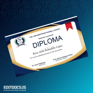 Editable Guatemala Lord Bertrand Russell School Secondary School Diploma Page Preview - EditDocs