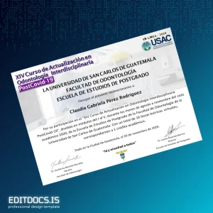 Editable Guatemala Universidad de San Carlos de Guatemala Certificate in Dentistry Page Preview - EditDocs