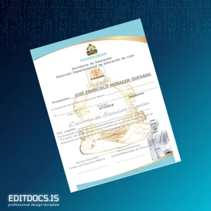 Editable Honduras Centro de Educación Básica Diploma de Estudios Finales Page Preview - EditDocs