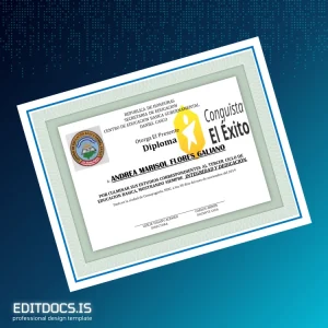 Editable Honduras Centro de Educación Básica Gubernamental Daniel Casco High School Diploma Page Preview - EditDocs