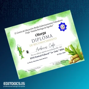 Editable Honduras Centro de Educación Media Gubernamental Polivalente Diploma Template Page Preview - EditDocs