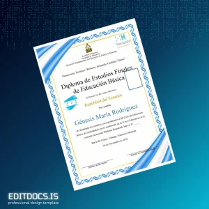 Editable Honduras Dirección Departamental de Educación de Francisco Morazán Basic Education Diploma Template Page Preview - EditDocs