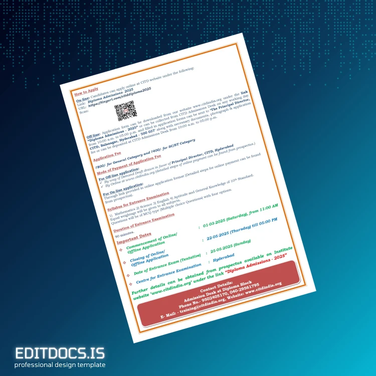 Editable India Central Institute of Tool Design Diploma Certificate Template page 2 Page Preview - EditDocs