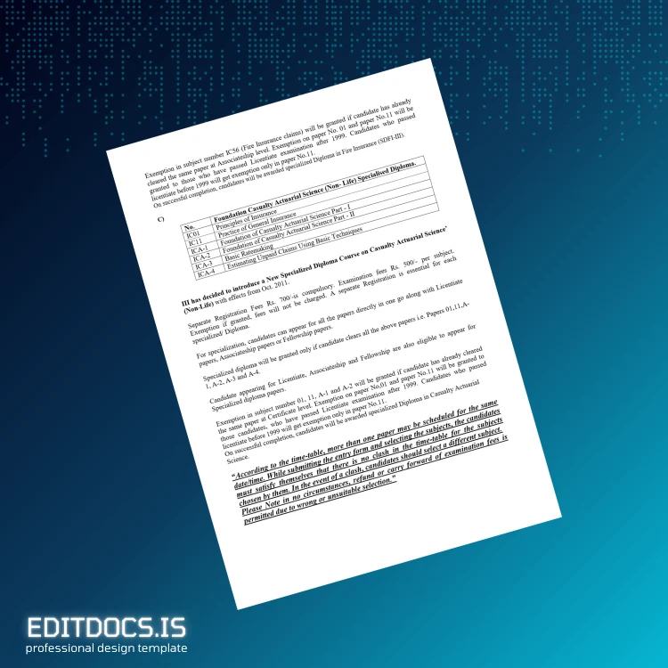 Editable India Institute of Insurance Diploma in Marine Insurance page 2 Page Preview - EditDocs