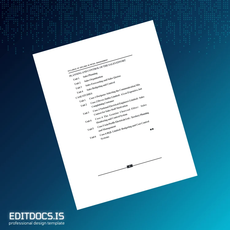 Editable India Institute of Management Retail Management Diploma Template page 3 Page Preview - EditDocs