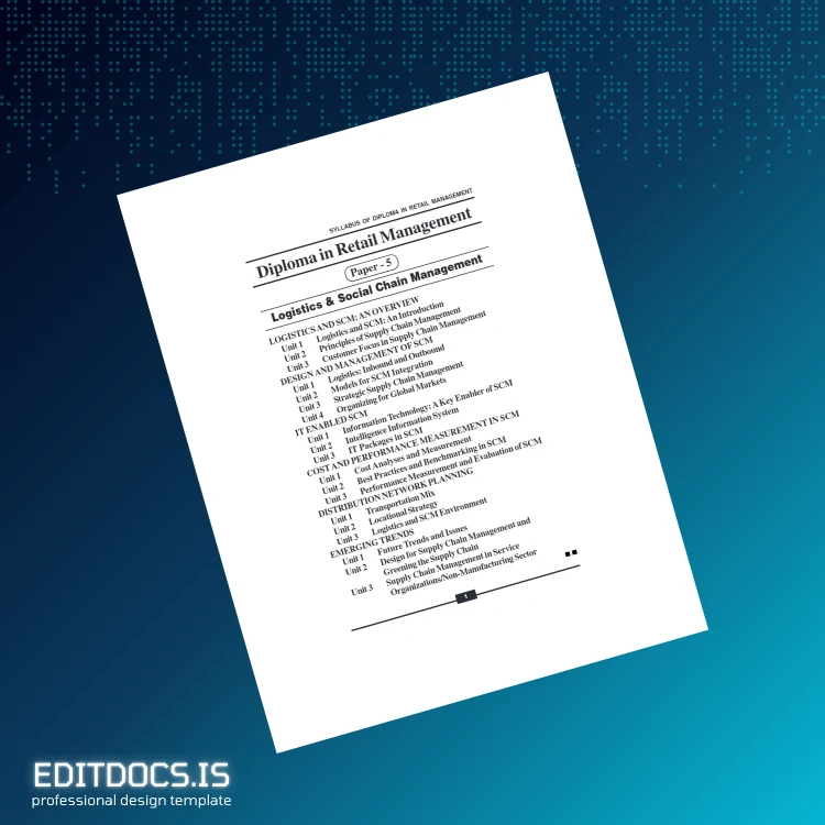 Editable India Institute of Management Retail Management Diploma Template page 7 Page Preview - EditDocs