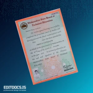 Editable India Maharashtra State Board of Technical Education Diploma in Civil Engineering Template Page Preview - EditDocs