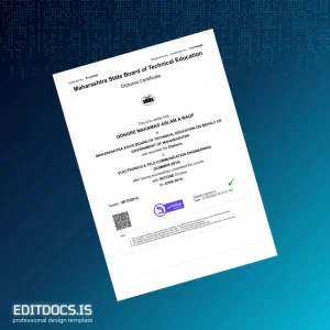 Editable India Maharashtra State Board of Technical Education Diploma in Electronics and Tele-Communication Engineering Page Preview - EditDocs