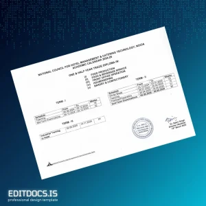 Editable India National Council for Hotel Management & Catering Technology One and Half Year Trade Diploma in Food Production, Food & Beverage Service, Front Office Operation, Housekeeping, Page Preview - EditDocs