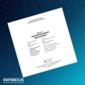 Editable India Navdeep-AMA Centre for Entrepreneurship Development Diploma in Entrepreneurship Development Template Page Preview - EditDocs