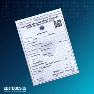 Editable India P.M.V. Polytechnic Diploma in Civil Engineering Template Page Preview - EditDocs