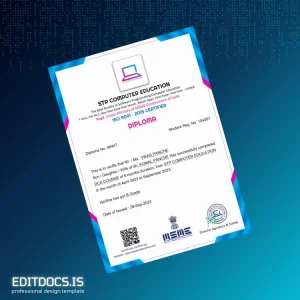 Editable India STP Computer Education DCA Diploma Template Page Preview - EditDocs