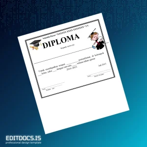 Editable Indonesia XXXX XXXX XXXXXXX Elementary School High School Diploma Page Preview - EditDocs