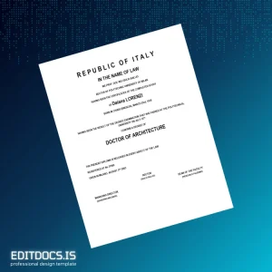 Editable Italy Polytechnic University of Milan Doctor of Architecture Diploma Page Preview - EditDocs