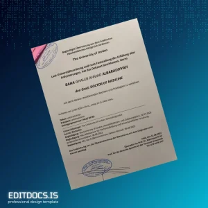 Editable Jordan University of Jordan Doctor of Medicine Template Page Preview - EditDocs