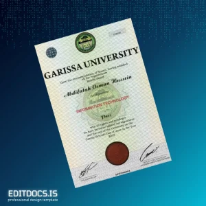 Editable Kenya Garissa University Diploma in Information Technology Template Page Preview - EditDocs