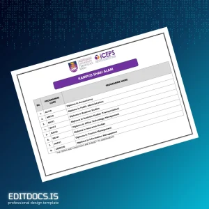 Editable Malaysia Universiti Teknologi MARA Diploma in Halal Management Template Page Preview - EditDocs