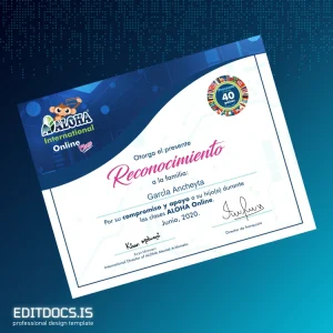 Editable Mexico ALOHA International Recognition Certificate Page Preview - EditDocs